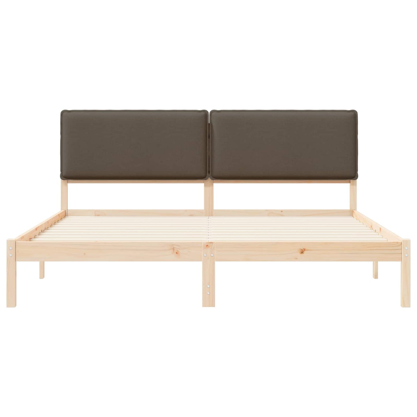 Sengestel med Polstret Hovedgavl Gråbrun 180 x 200 cm
