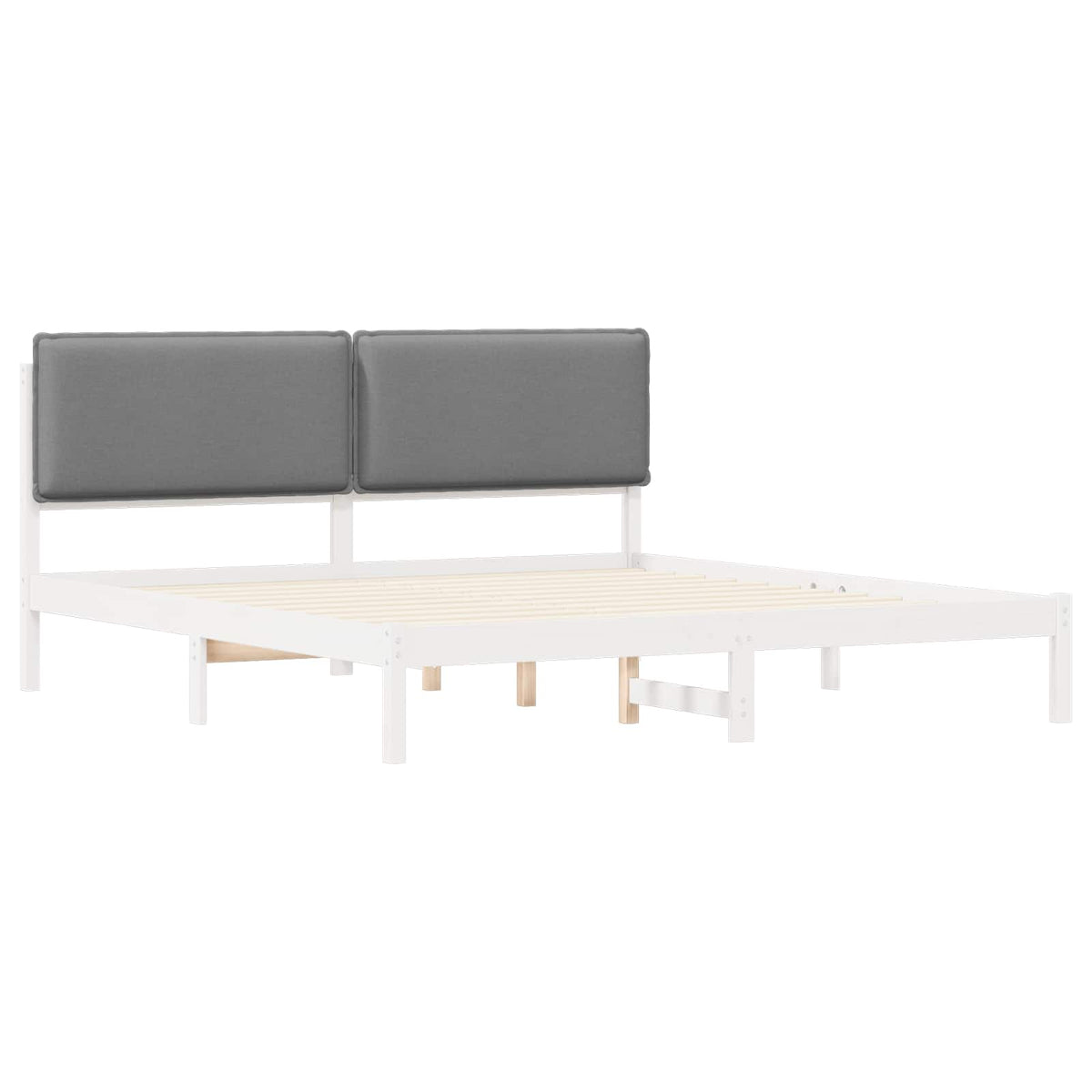 Sengestel med Polstret Hovedgavl Lysegrå 180 x 200 cm