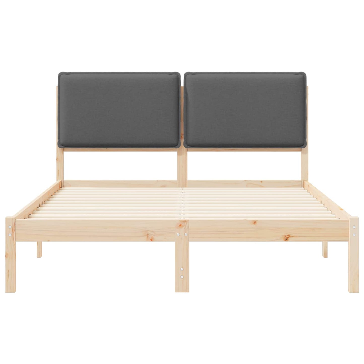 Sengestel med Polstret Hovedgavl Mørkegrå 150 x 200 cm