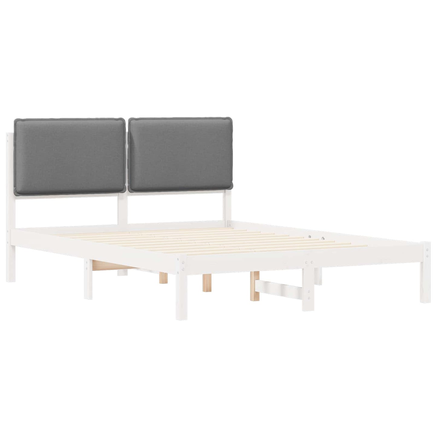 Sengestel med Polstret Hovedgavl Lysegrå 150 x 200 cm