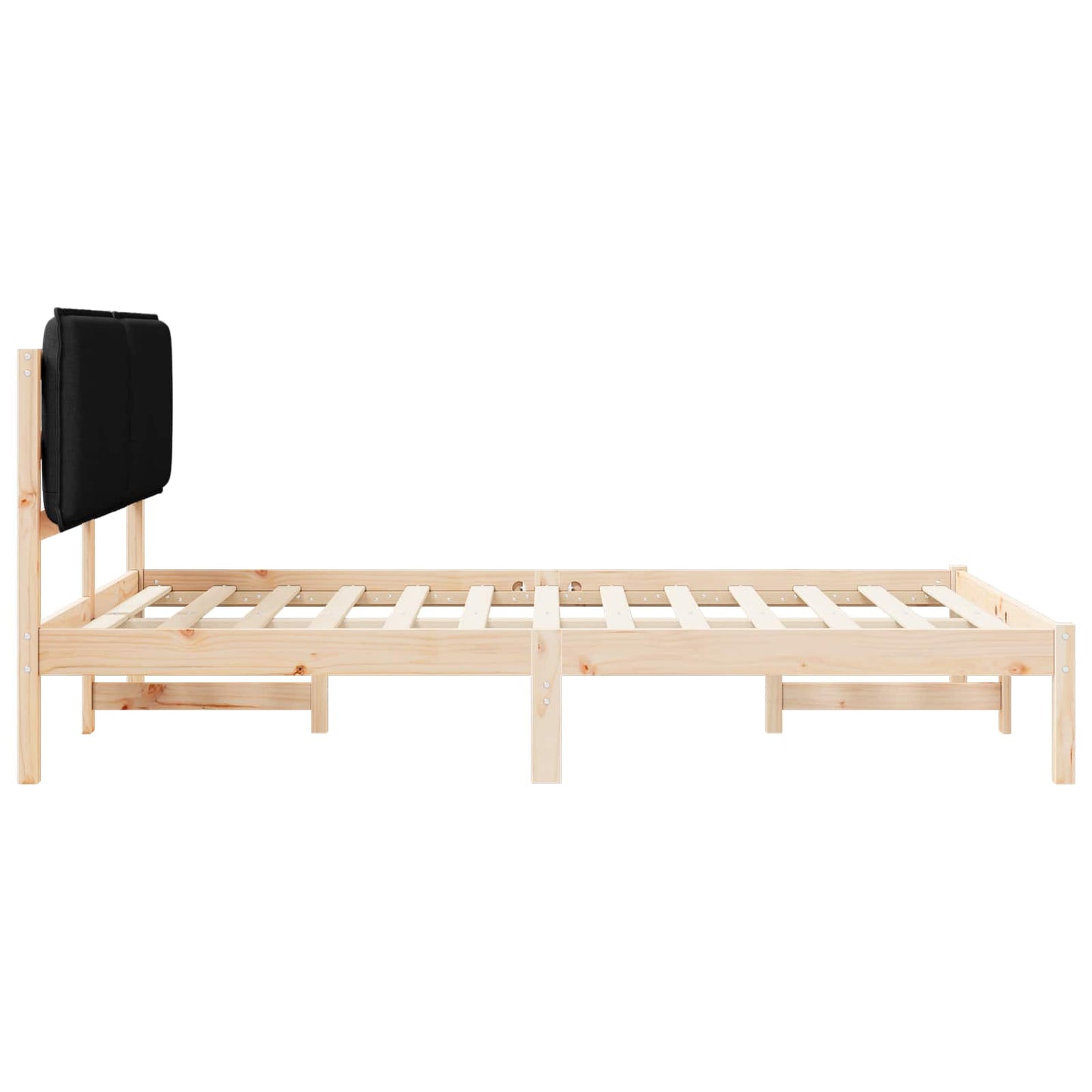 Sengestel med Polstret Hovedgavl Sort 120 x 200 cm