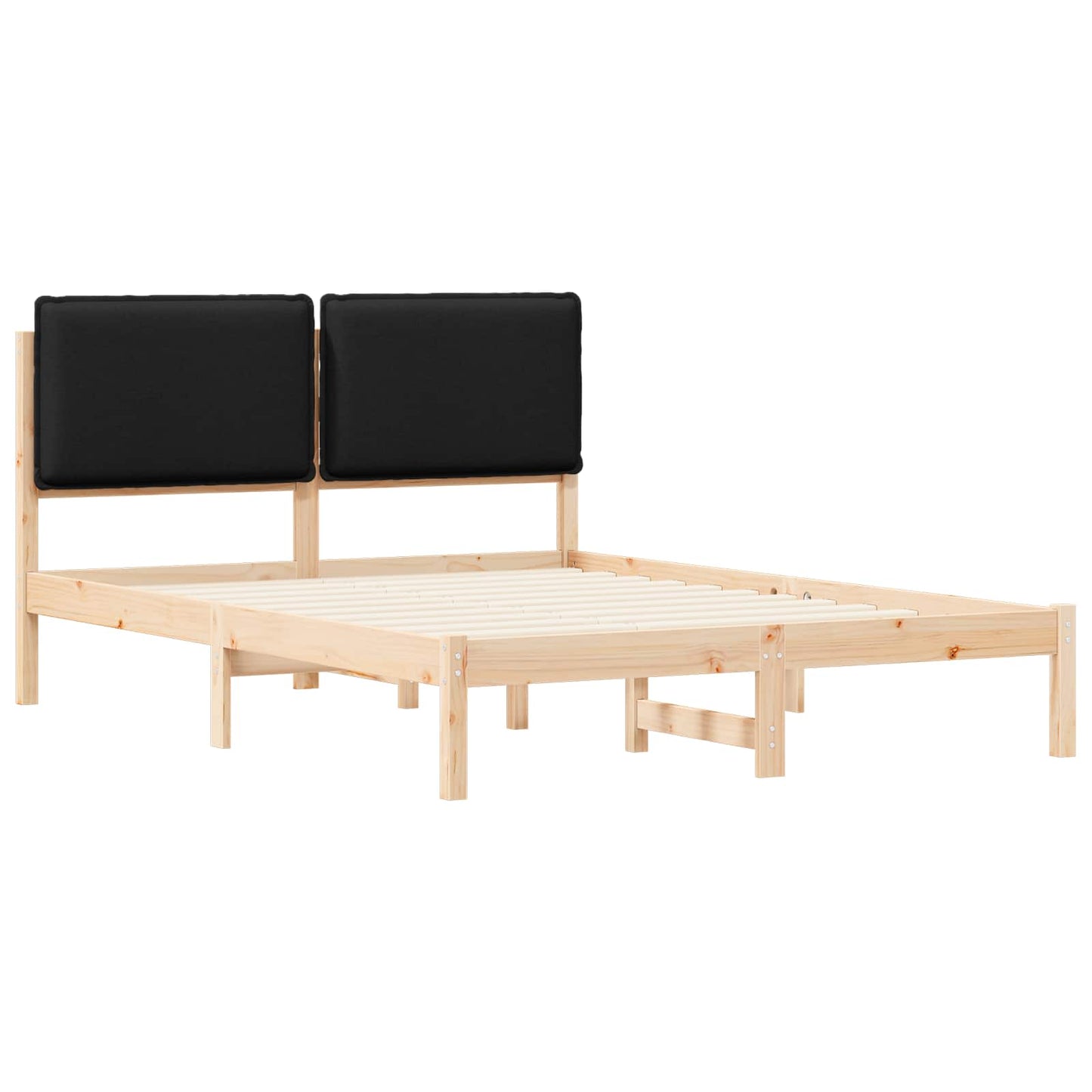 Sengestel med Polstret Hovedgavl Sort 120 x 190 cm