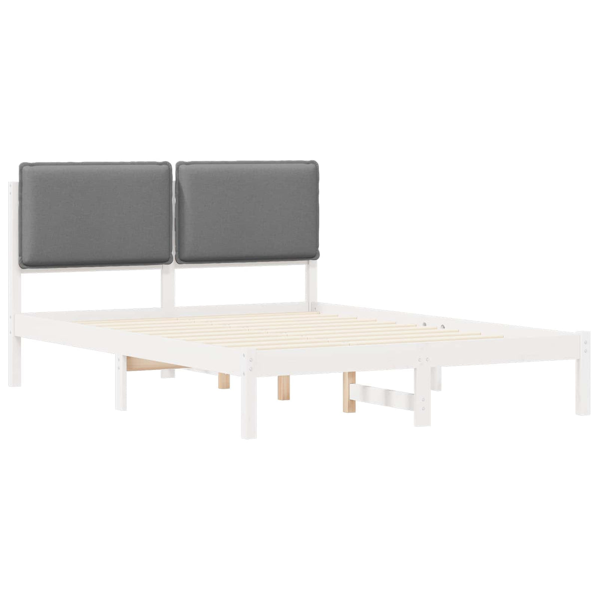 Sengestel med Polstret Hovedgavl Lysegrå 120 x 190 cm