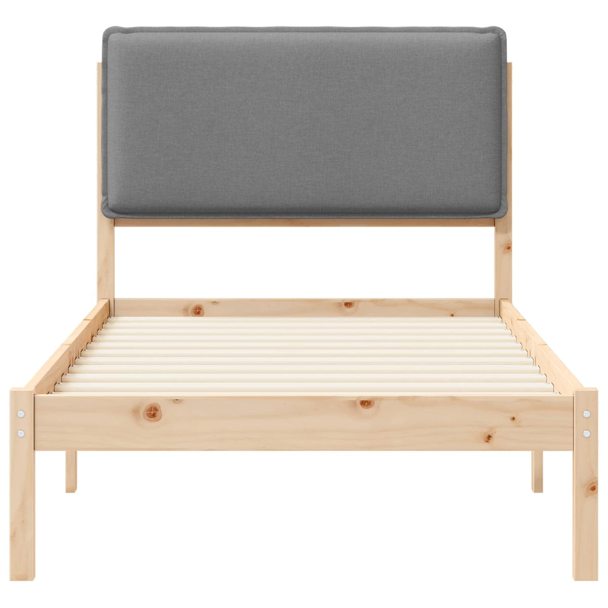 Sengestel med Polstret Hovedgavl Lysegrå 100 x 200 cm