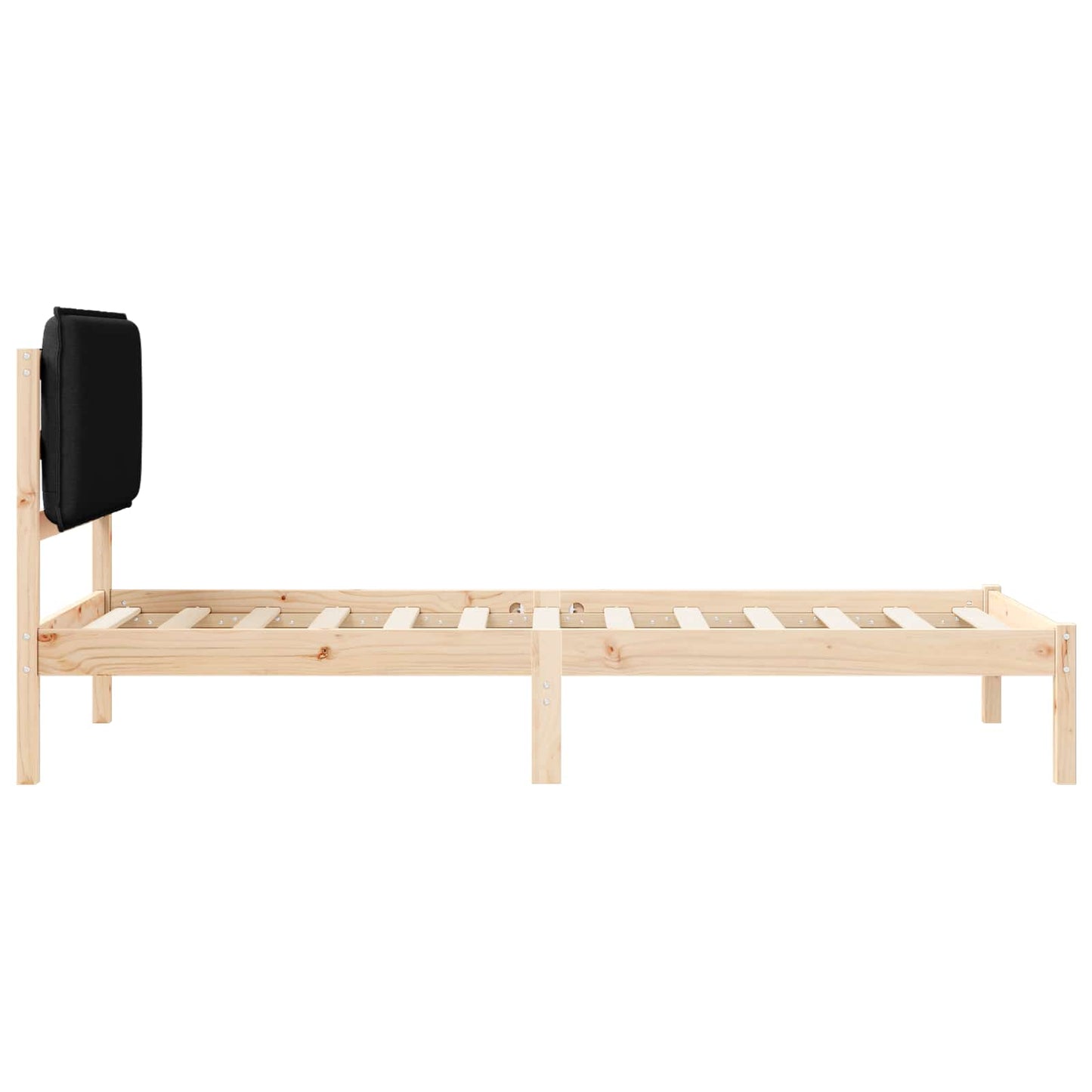 Sengestel med Polstret Hovedgavl Sort 100 x 200 cm