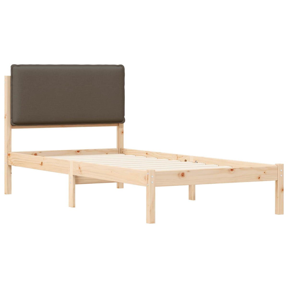 Sengestel med Polstret Hovedgavl Gråbrun 100 x 200 cm