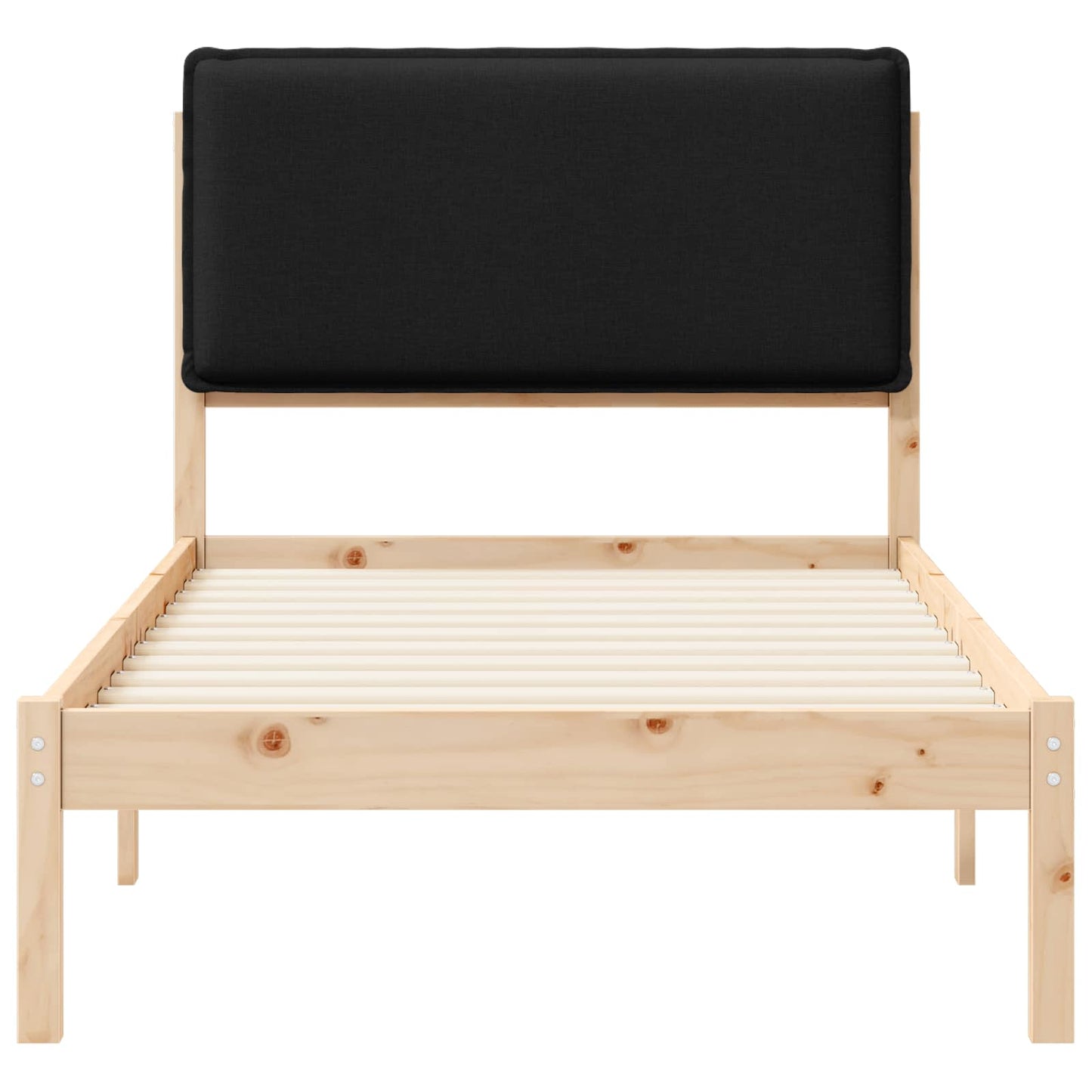 Sengestel med Polstret Hovedgavl Sort 90 x 200 cm