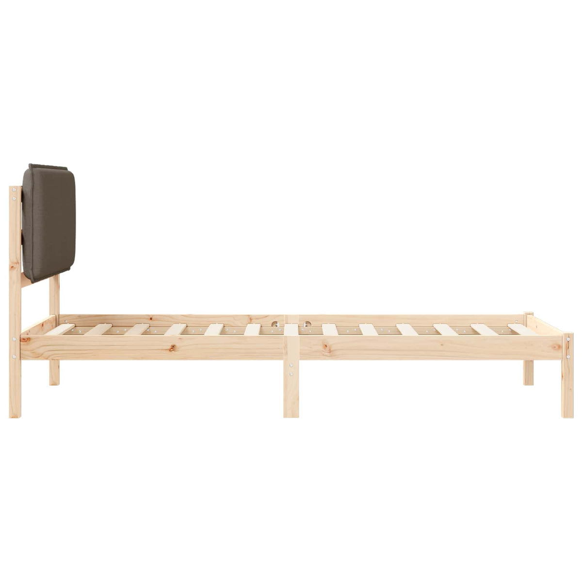 Sengestel med Polstret Hovedgavl Gråbrun 90 x 200 cm