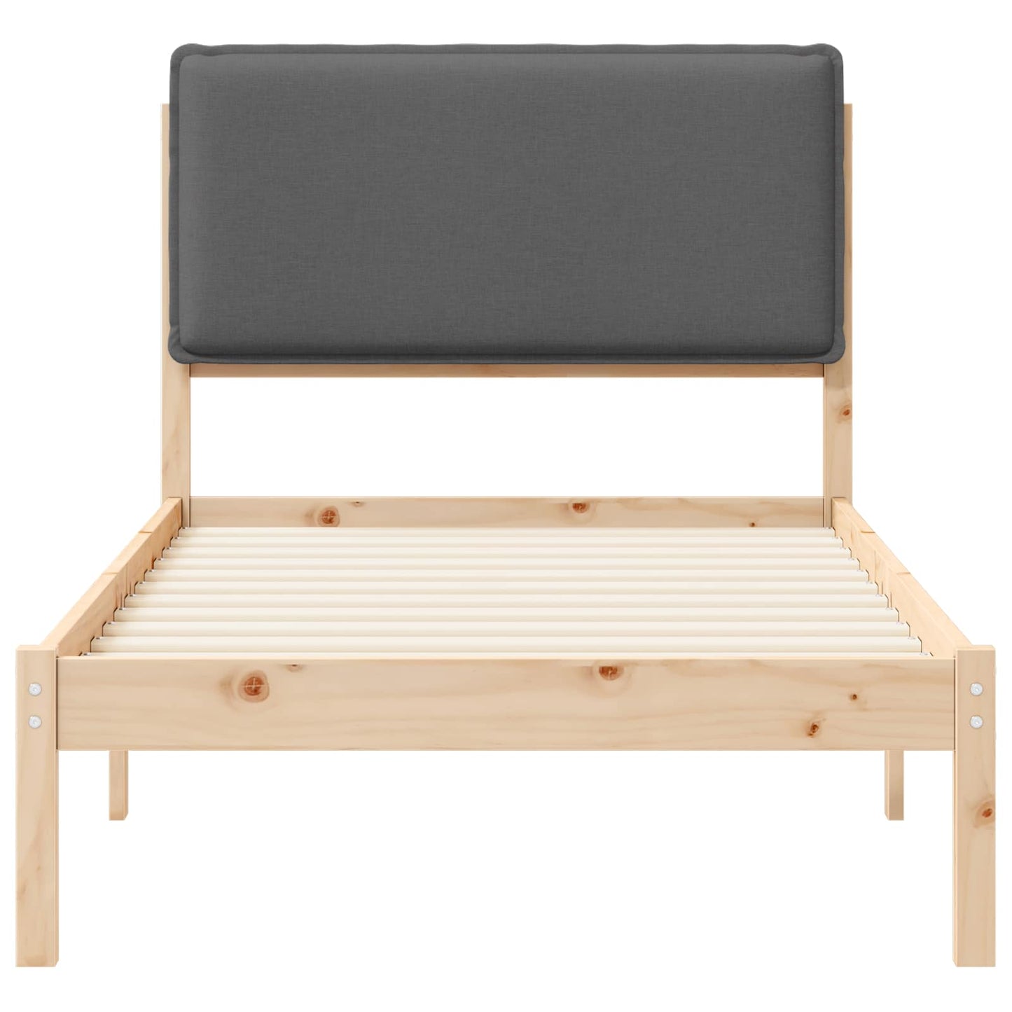 Sengestel med Polstret Hovedgavl Mørkegrå 80 x 200 cm