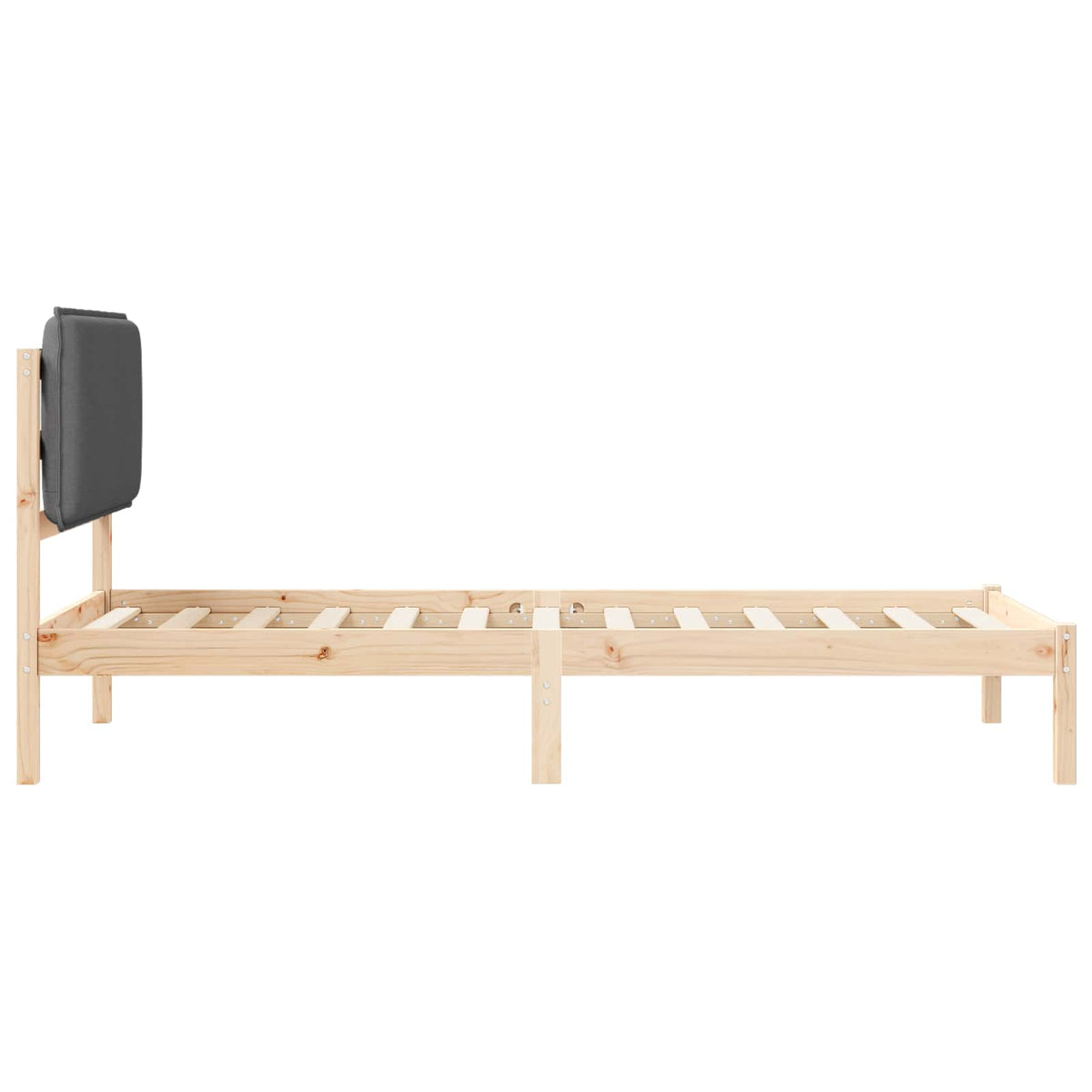 Sengestel med Polstret Hovedgavl Mørkegrå 80 x 200 cm