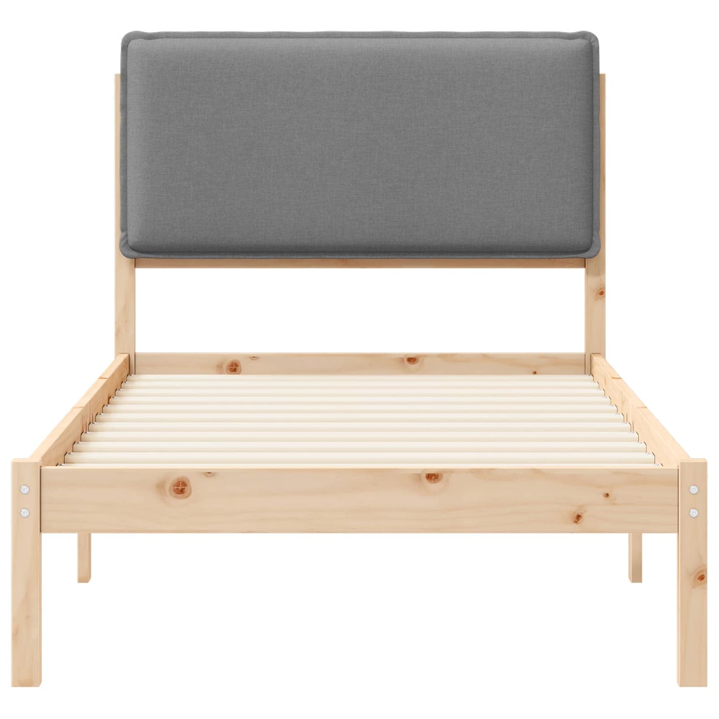 Sengestel med Polstret Hovedgavl Lysegrå 75 x 190 cm
