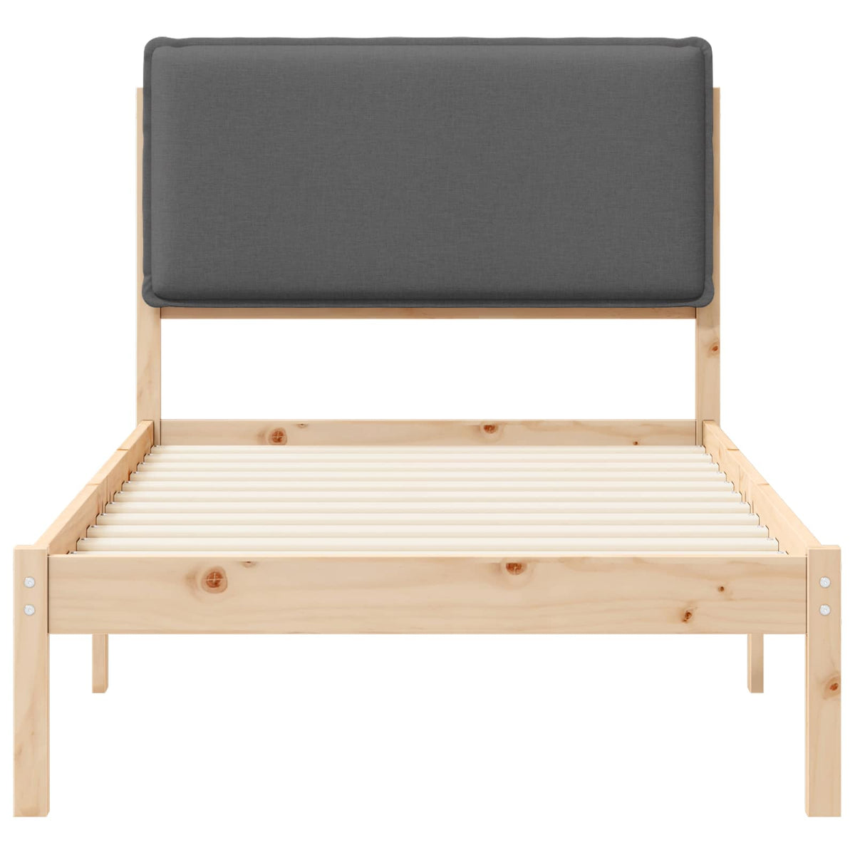 Sengestel med Polstret Hovedgavl Mørkegrå 75 x 190 cm
