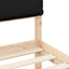 Sengestel med Polstret Hovedgavl Sort 75 x 190 cm