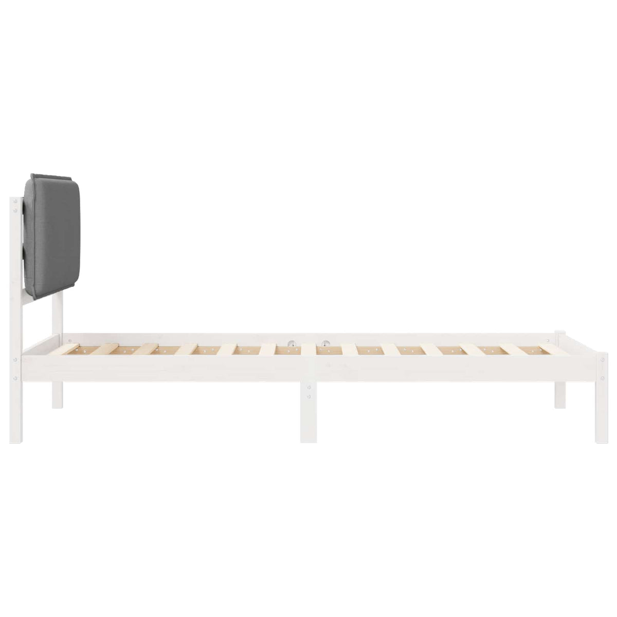 Sengestel med Polstret Hovedgavl Lysegrå 75 x 190 cm