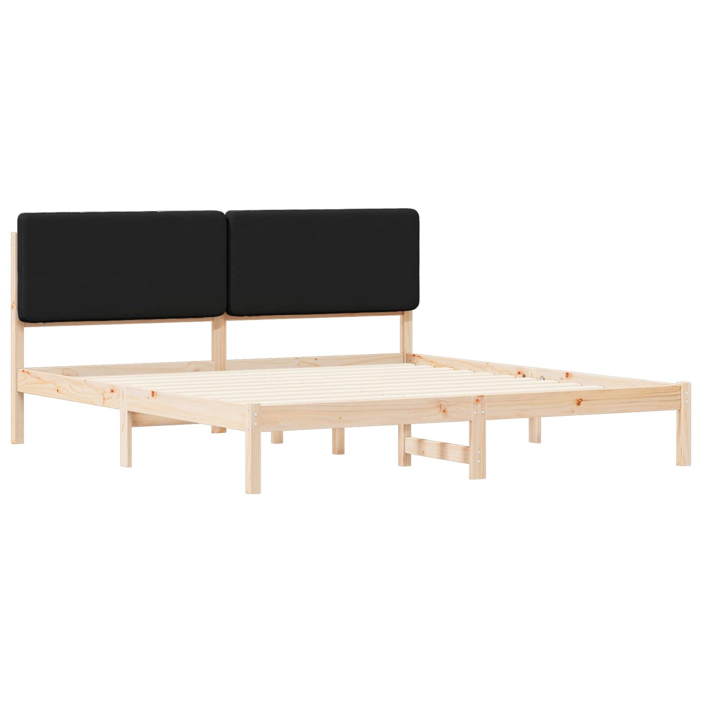 Sengestel med Polstret Hovedgavl Sort 180 x 200 cm