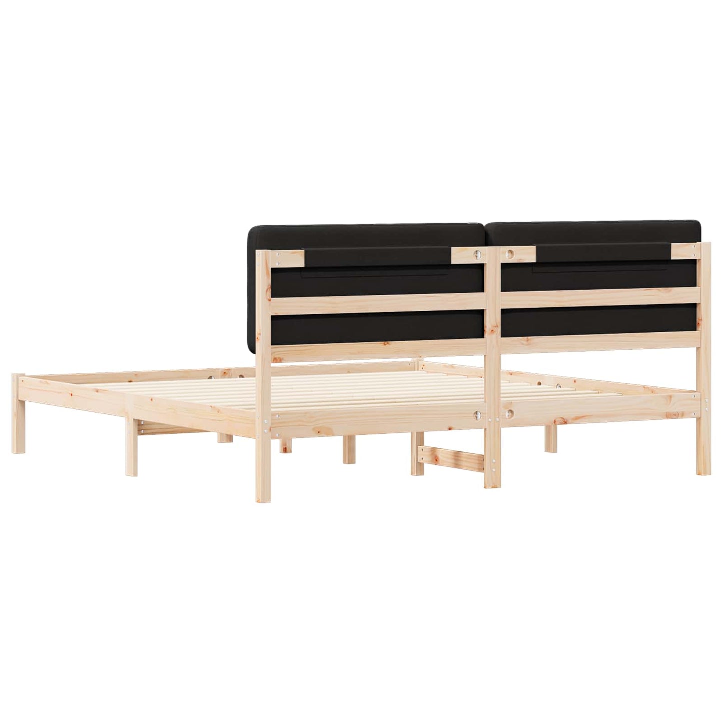 Sengestel med Polstret Hovedgavl Sort 180 x 200 cm
