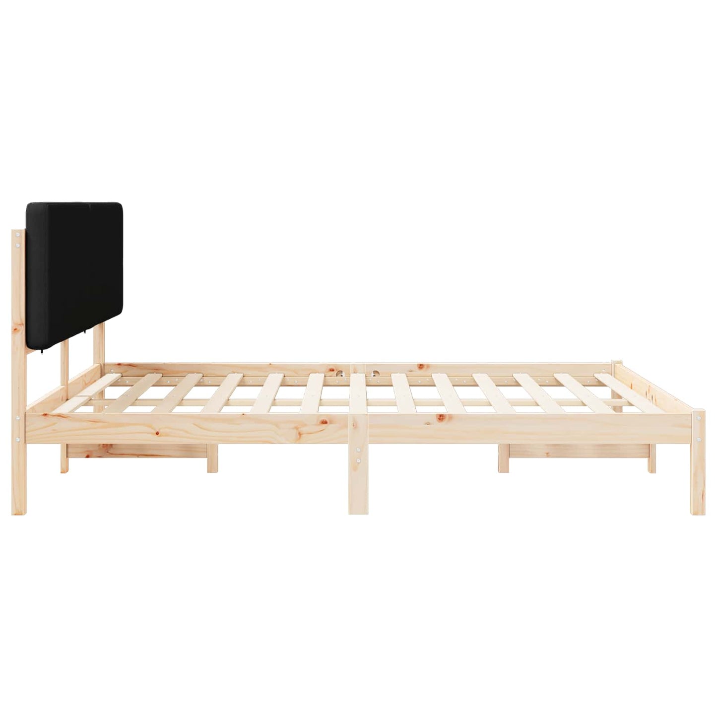Sengestel med Polstret Hovedgavl Sort 180 x 200 cm