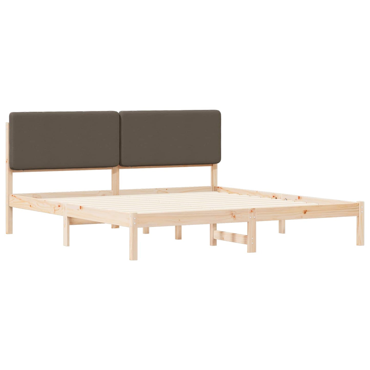 Sengestel med Polstret Hovedgavl Gråbrun 180 x 200 cm