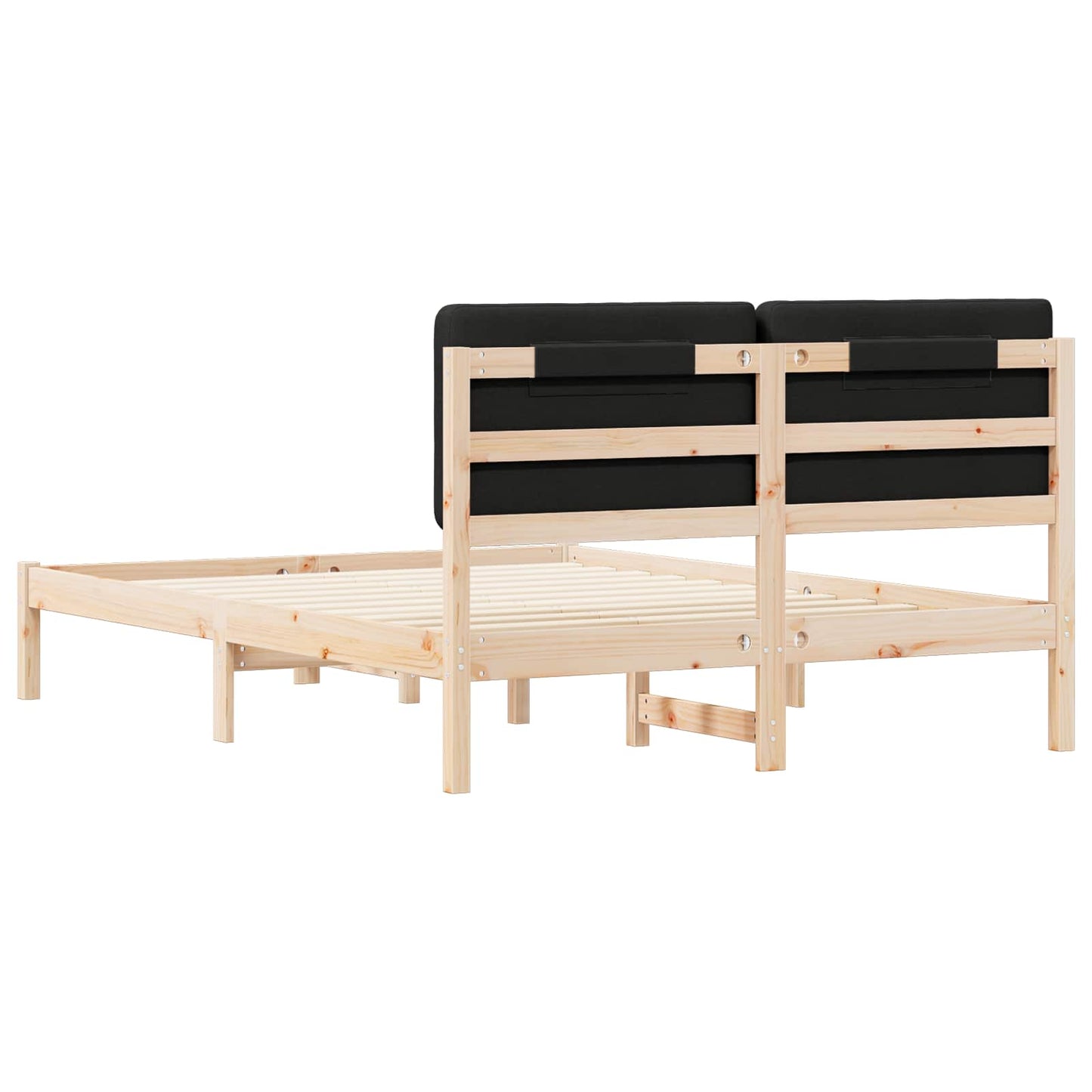 Sengestel med Polstret Hovedgavl Sort 160 x 200 cm