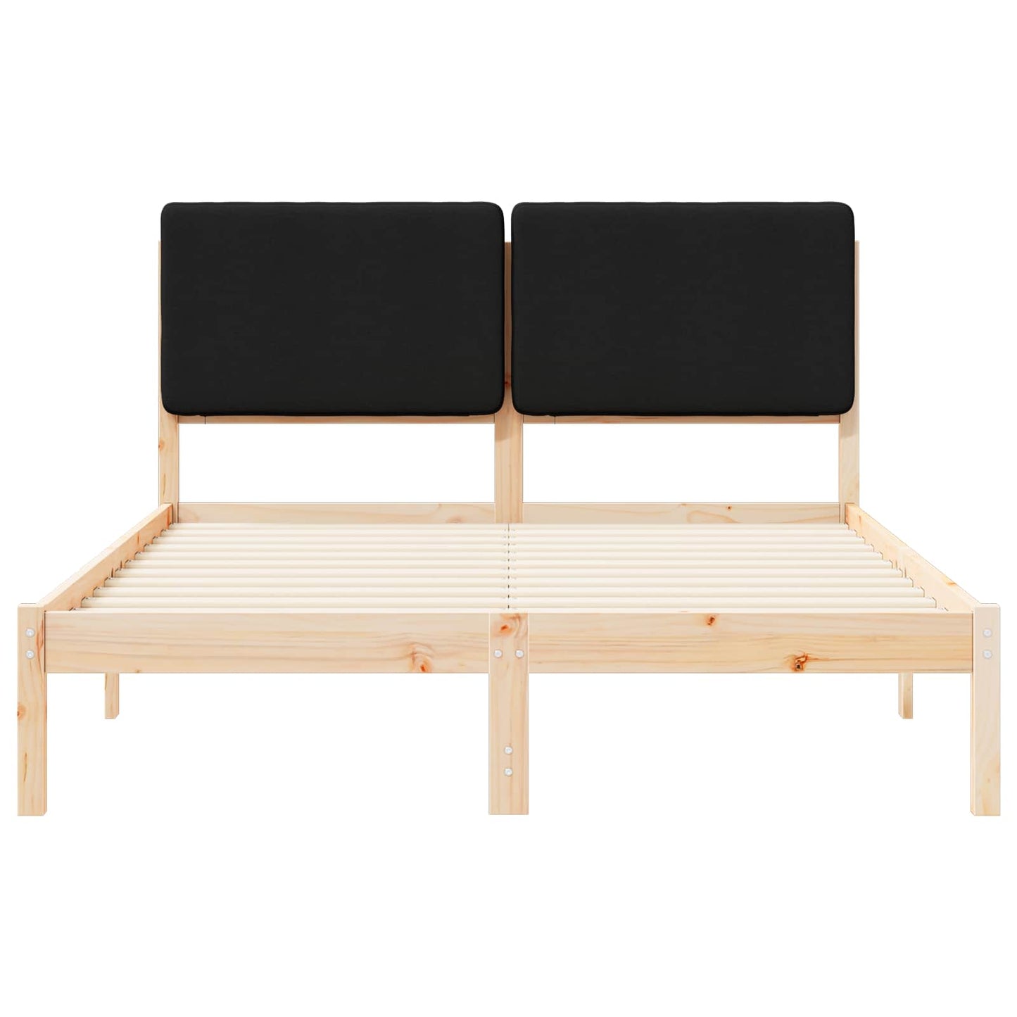Sengestel med Polstret Hovedgavl Sort 160 x 200 cm