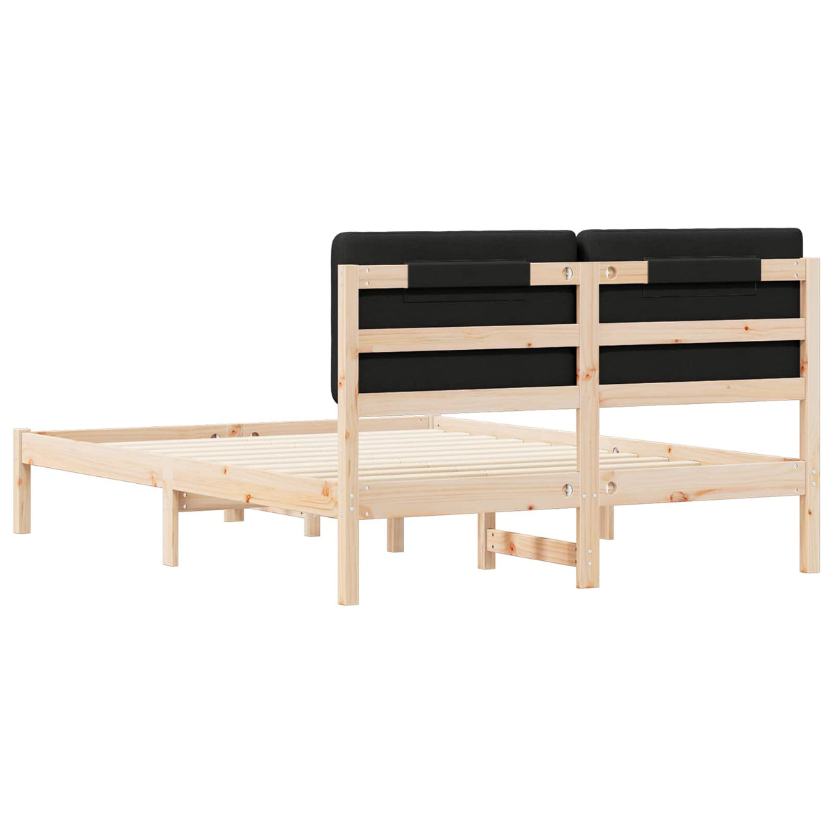 Sengestel med Polstret Hovedgavl Sort 150 x 200 cm