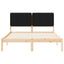 Sengestel med Polstret Hovedgavl Sort 140 x 190 cm