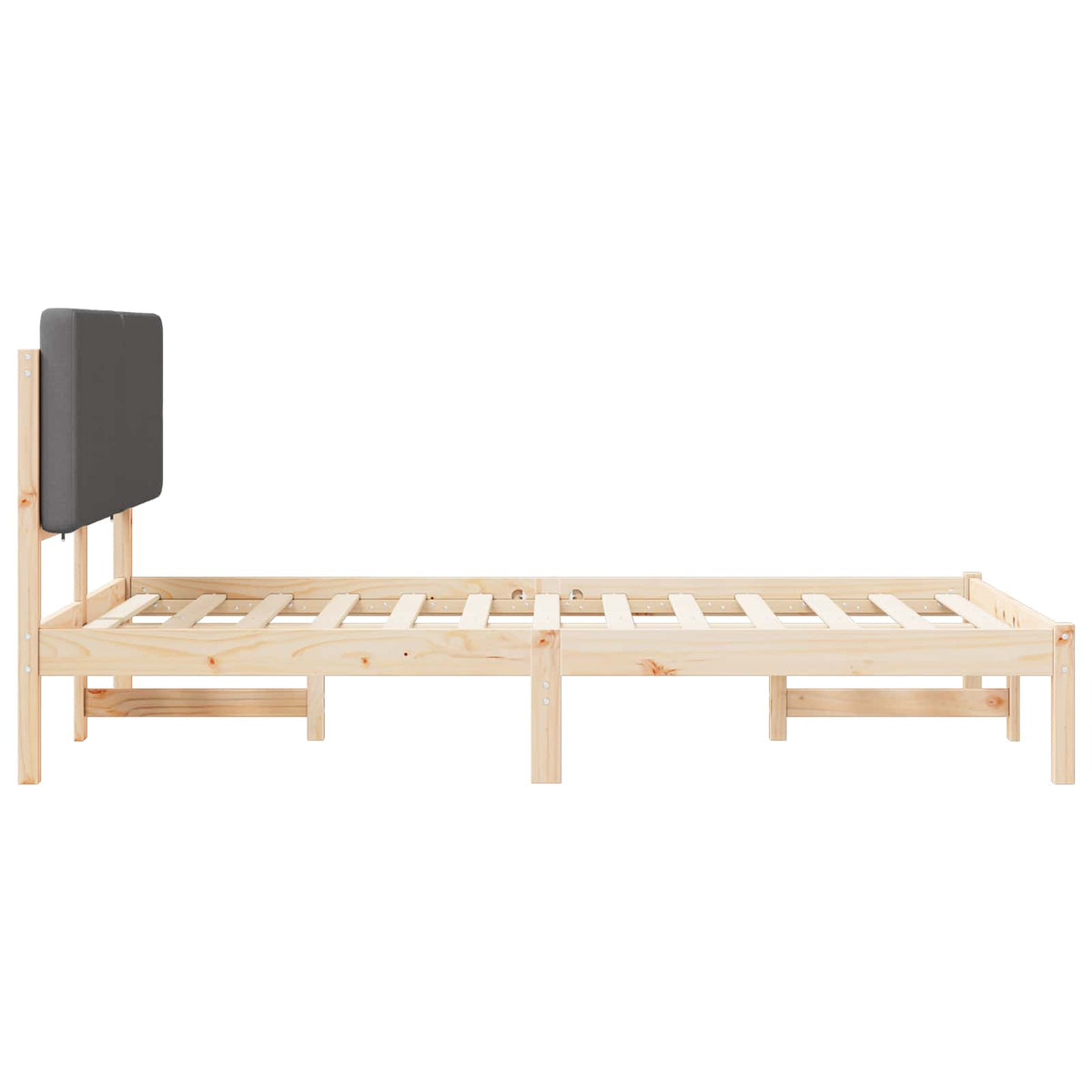 Sengestel med Polstret Hovedgavl Mørkegrå 120 x 190 cm