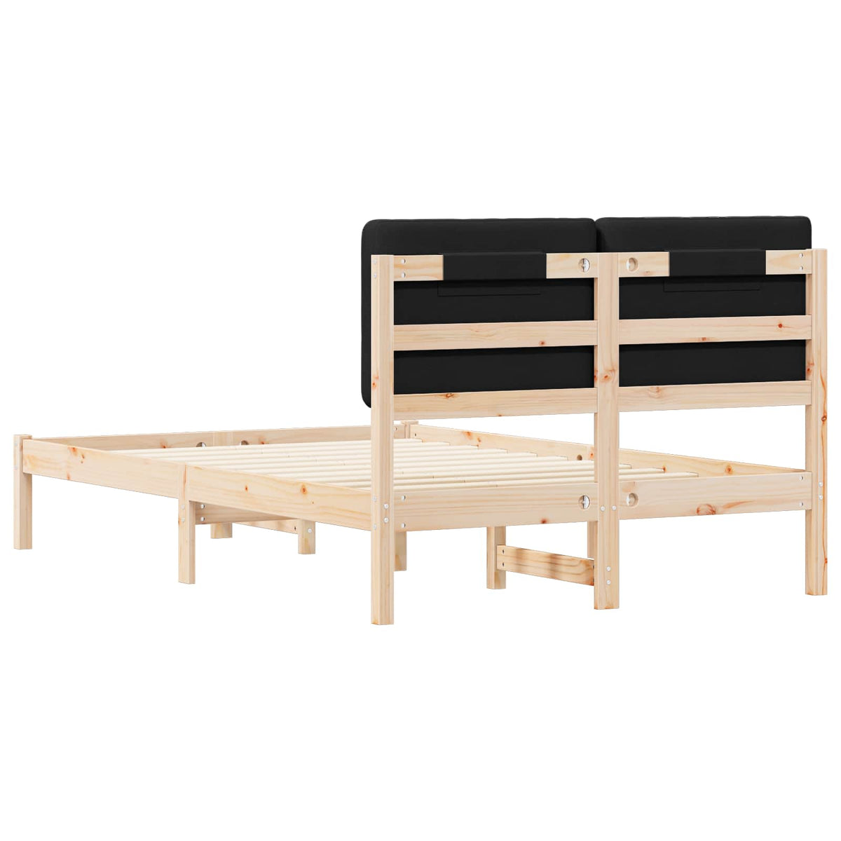 Sengestel med Polstret Hovedgavl Sort 120 x 190 cm