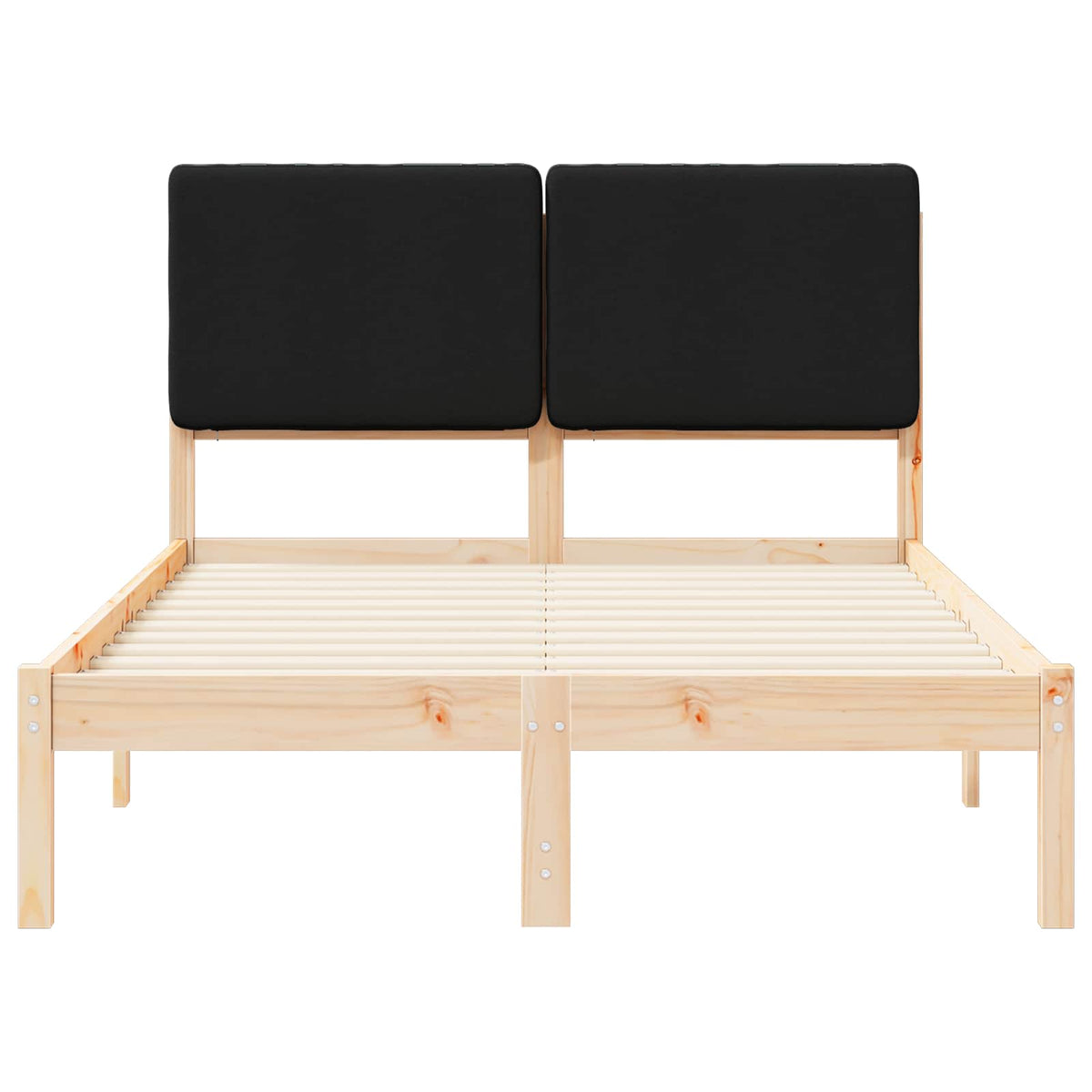 Sengestel med Polstret Hovedgavl Sort 120 x 190 cm