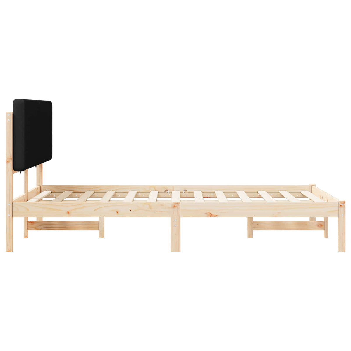 Sengestel med Polstret Hovedgavl Sort 120 x 190 cm