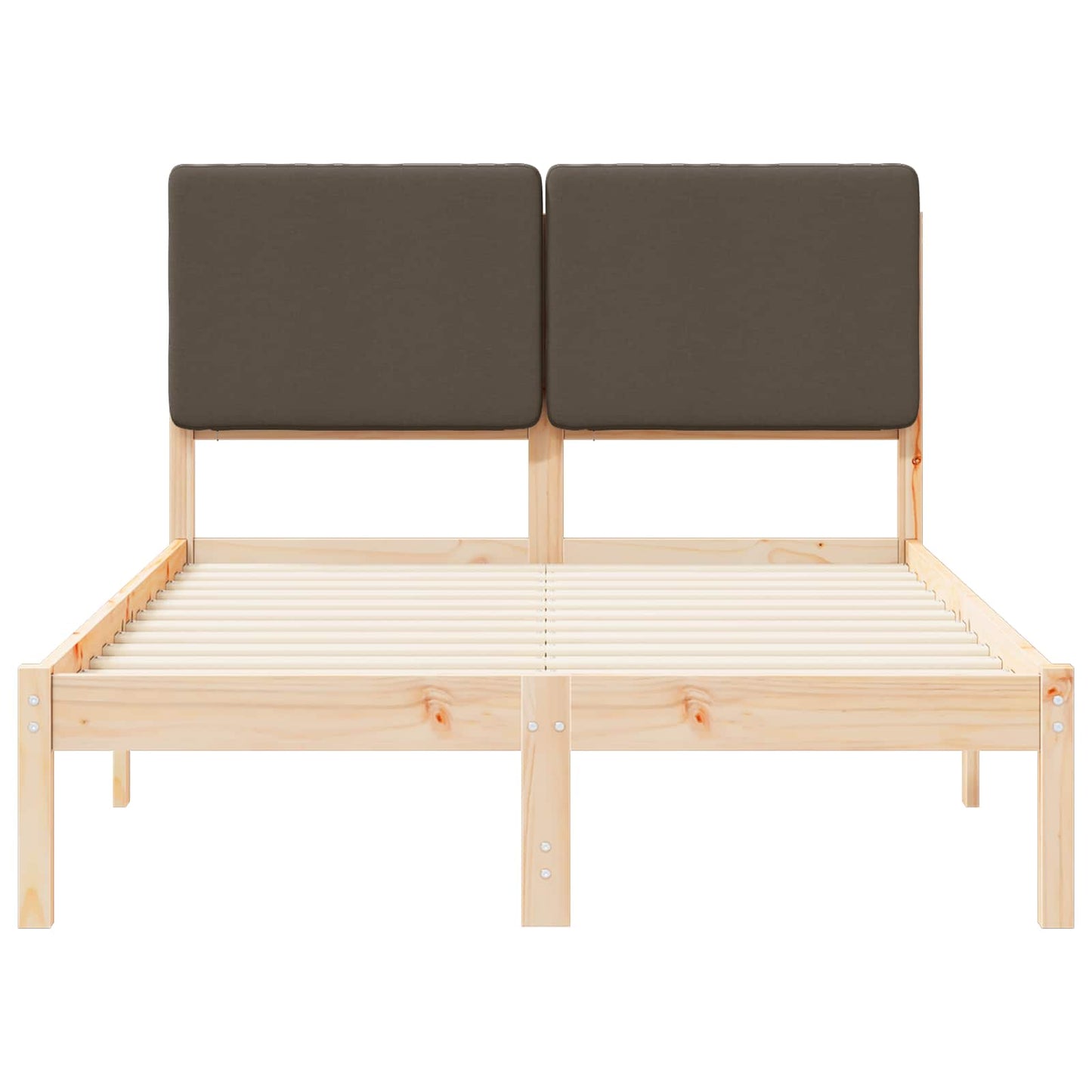 Sengestel med Polstret Hovedgavl Gråbrun 120 x 190 cm