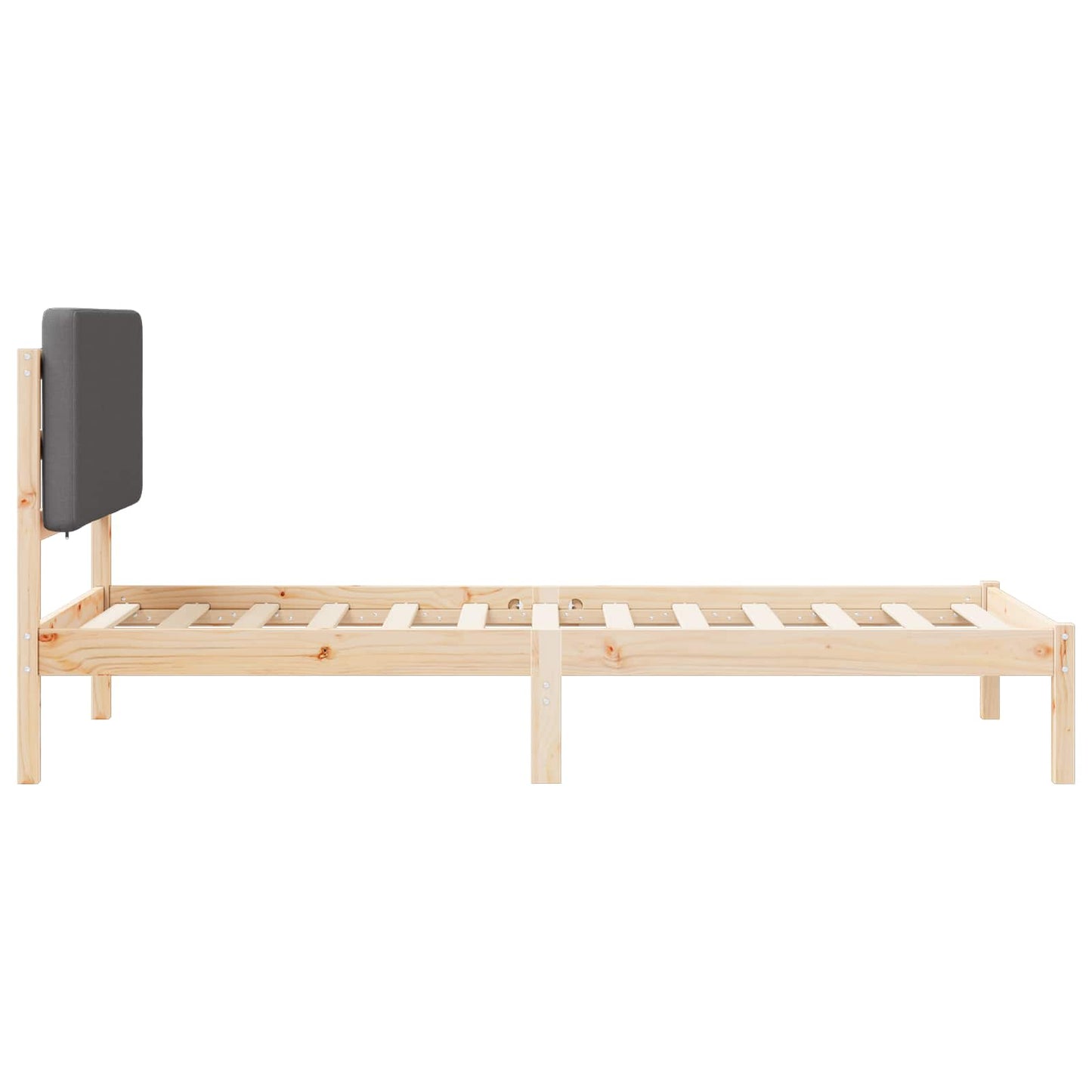 Sengestel med Polstret Hovedgavl Mørkegrå 100 x 200 cm
