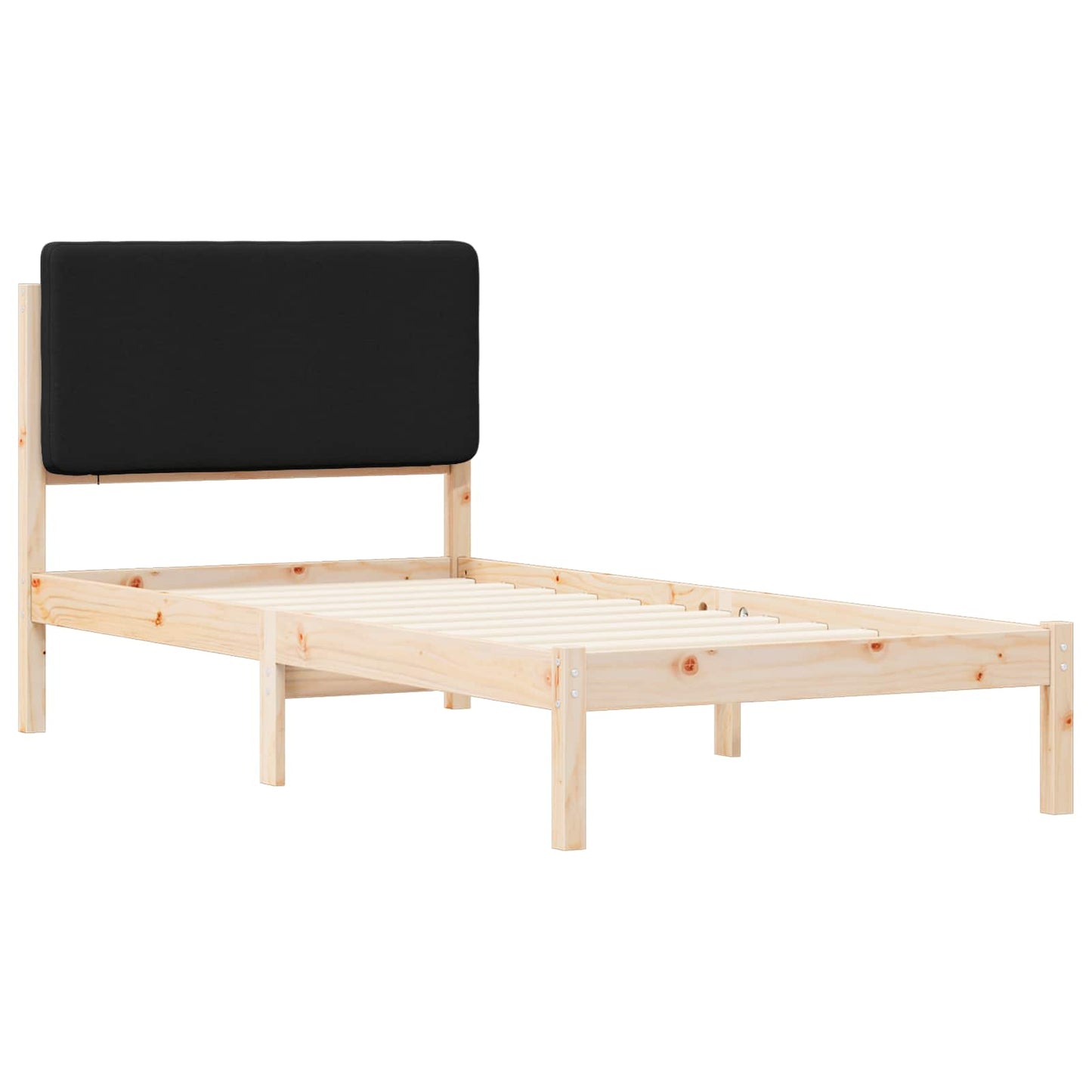 Sengestel med Polstret Hovedgavl Sort 100 x 200 cm