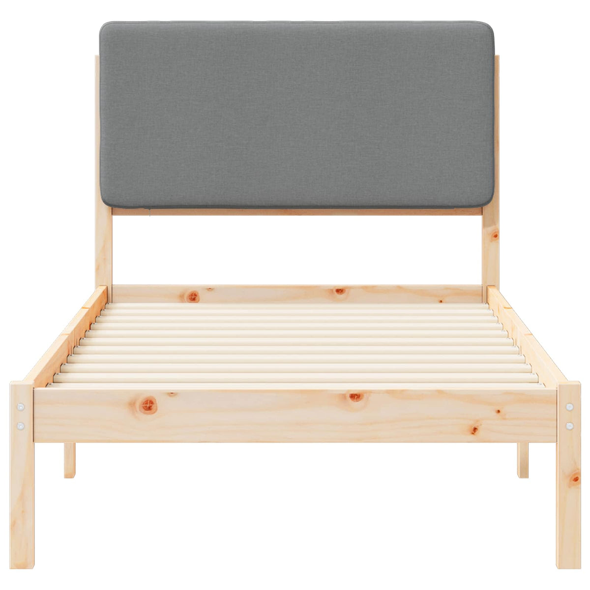 Sengestel med Polstret Hovedgavl Lysegrå 90 x 200 cm