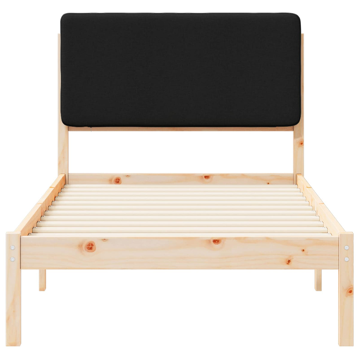 Sengestel med Polstret Hovedgavl Sort 90 x 200 cm