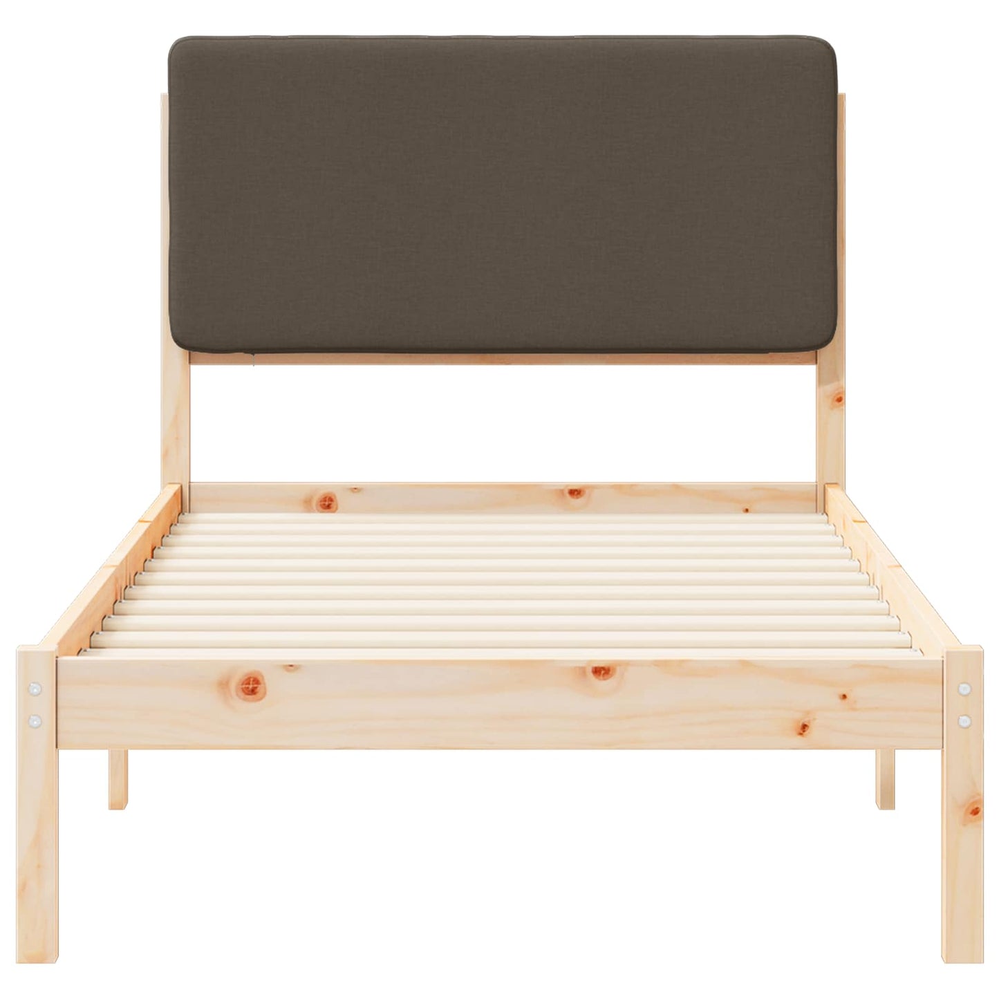 Sengestel med Polstret Hovedgavl Gråbrun 90 x 200 cm