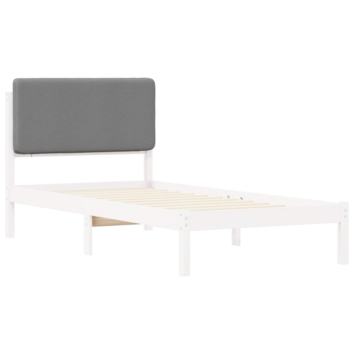 Sengestel med Polstret Hovedgavl Lysegrå 80 x 200 cm