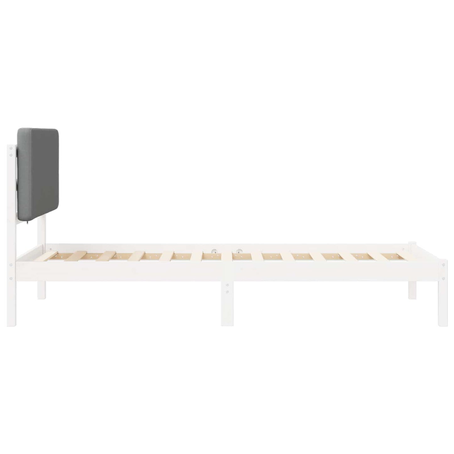 Sengestel med Polstret Hovedgavl Lysegrå 80 x 200 cm