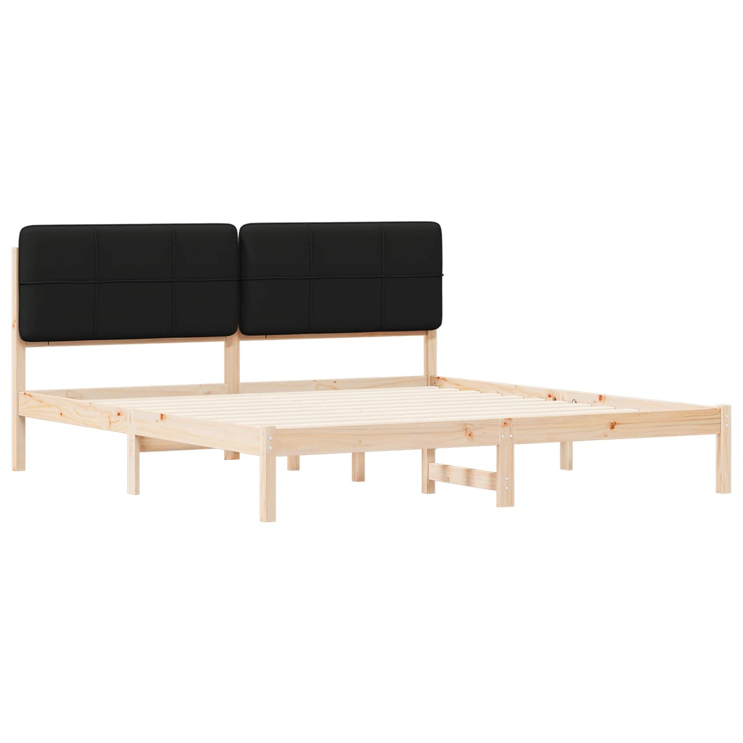 Sengestel med Polstret Hovedgavl Sort 180 x 200 cm