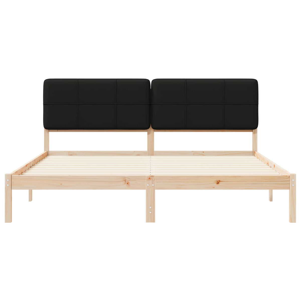 Sengestel med Polstret Hovedgavl Sort 180 x 200 cm