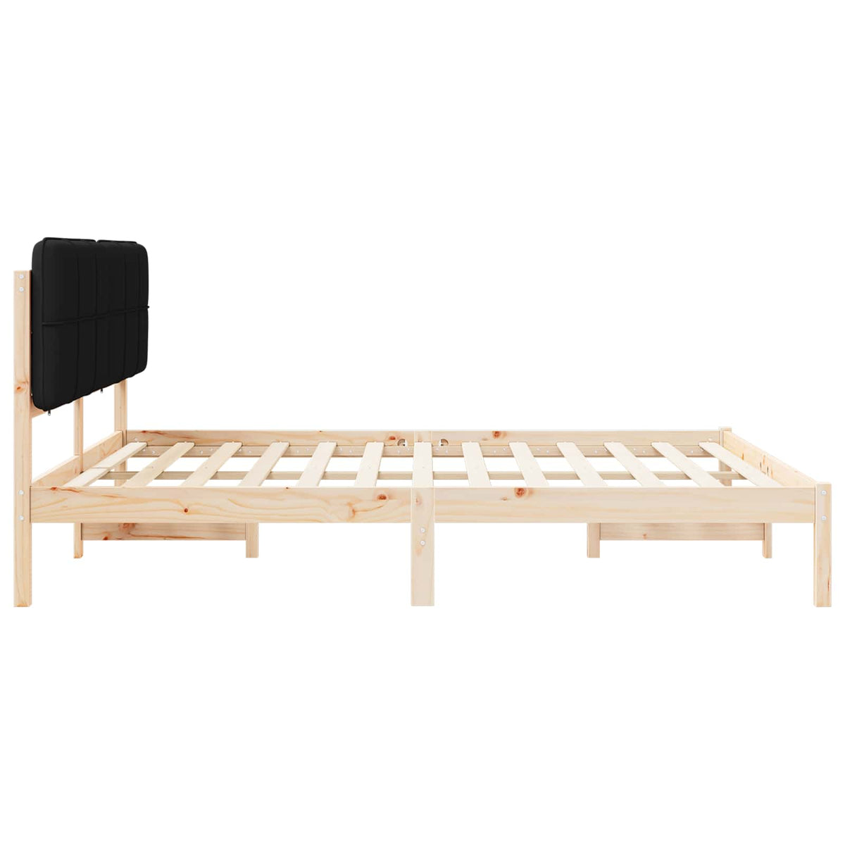 Sengestel med Polstret Hovedgavl Sort 180 x 200 cm