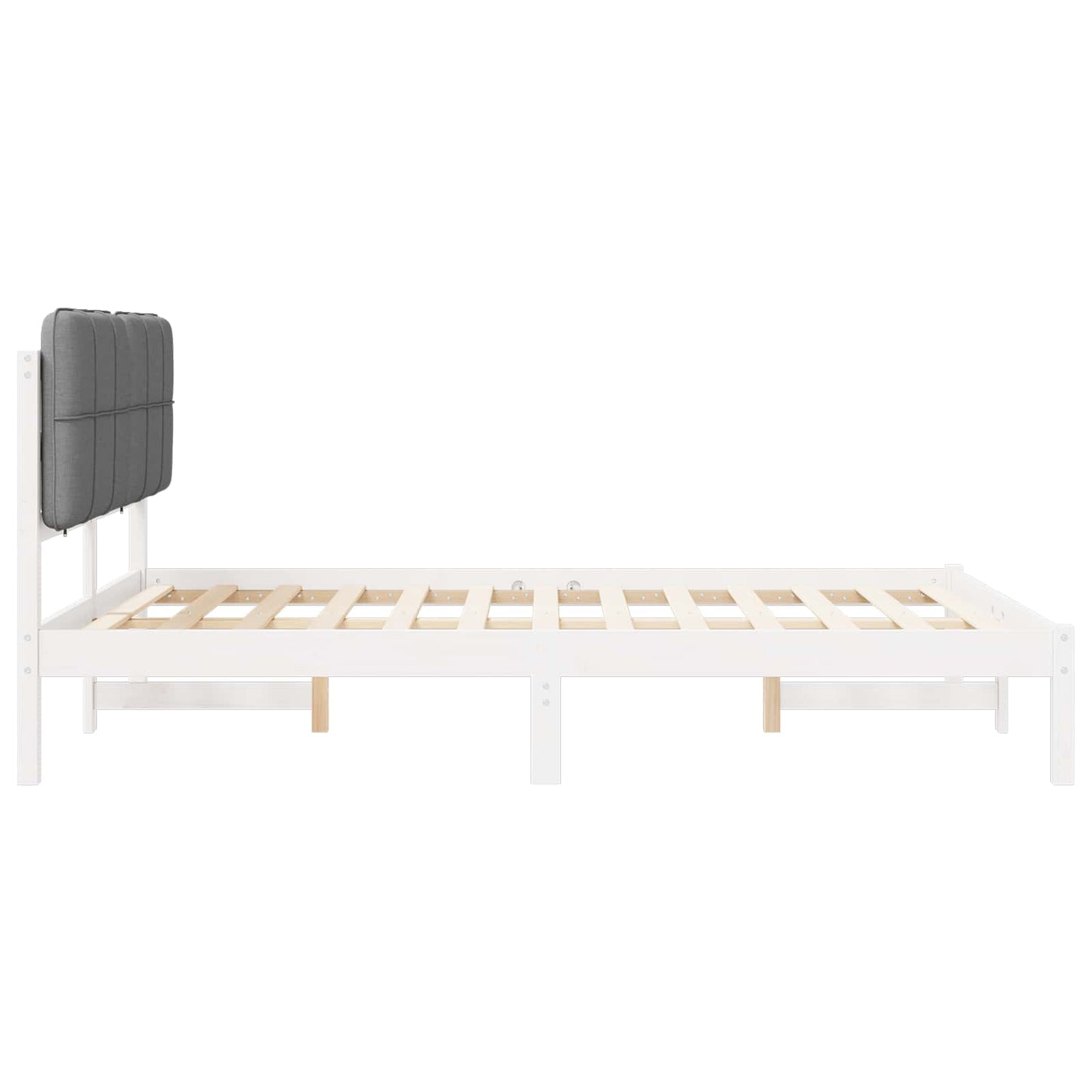 Sengestel med Polstret Hovedgavl Lysegrå 150 x 200 cm