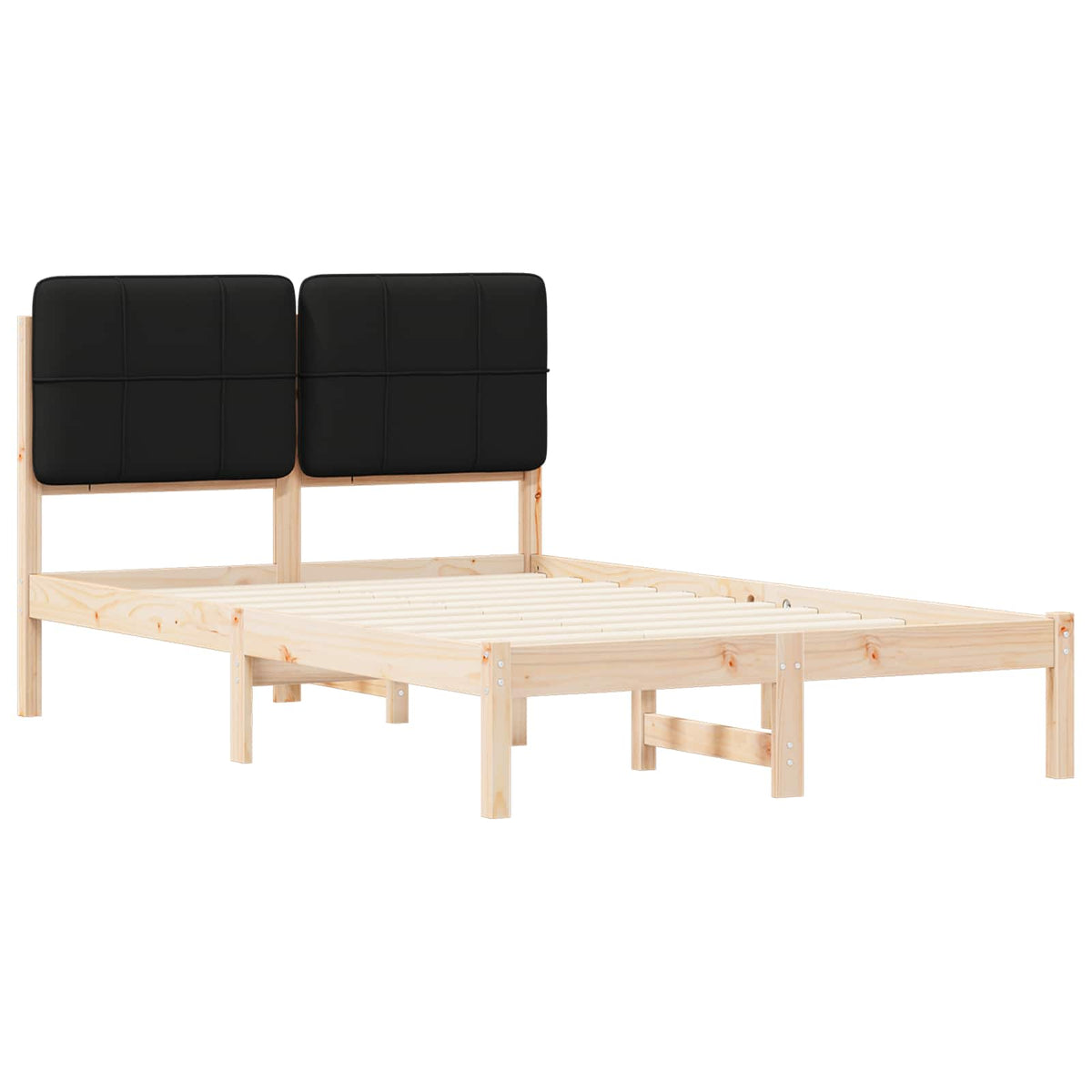 Sengestel med Polstret Hovedgavl Sort 120 x 200 cm