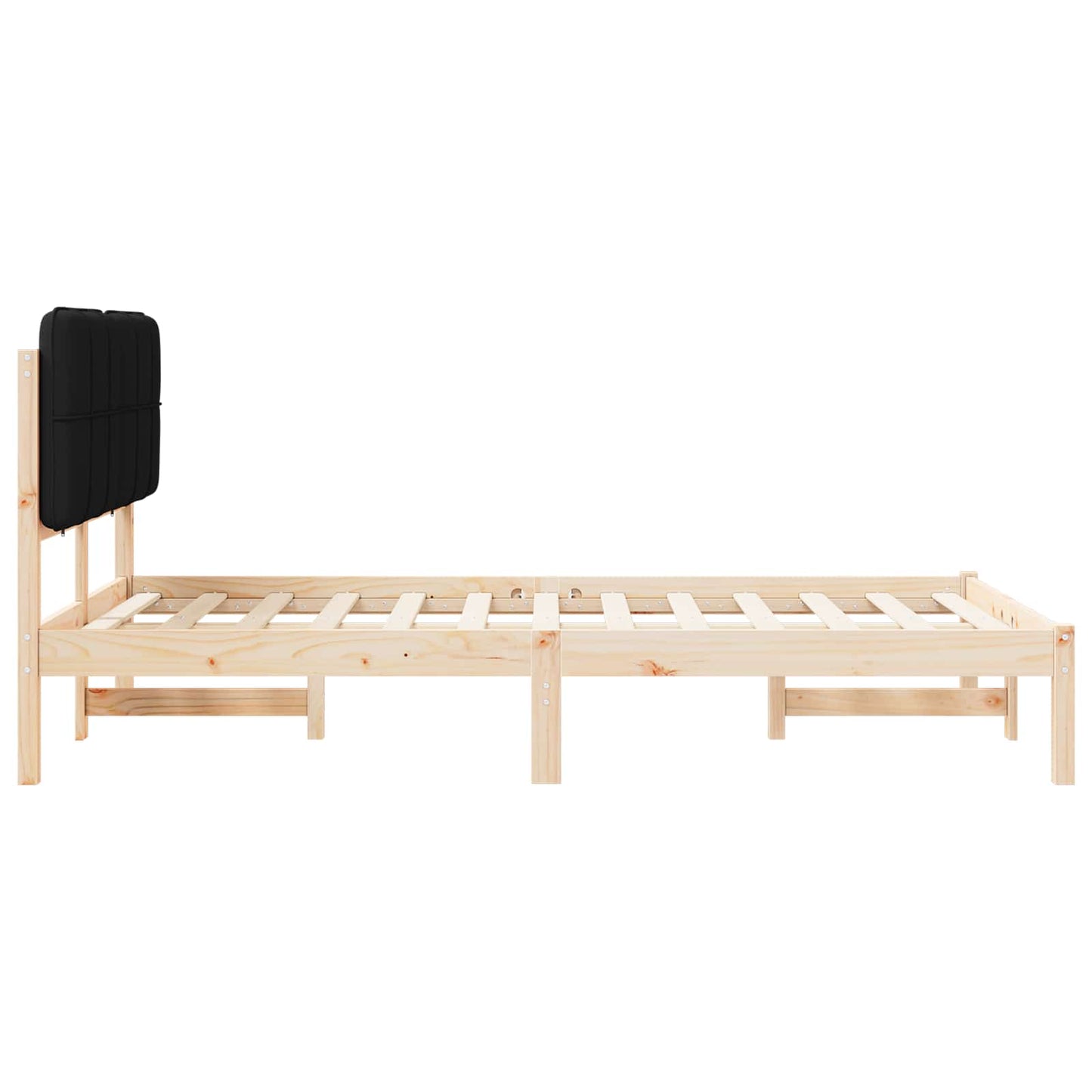Sengestel med Polstret Hovedgavl Sort 120 x 200 cm