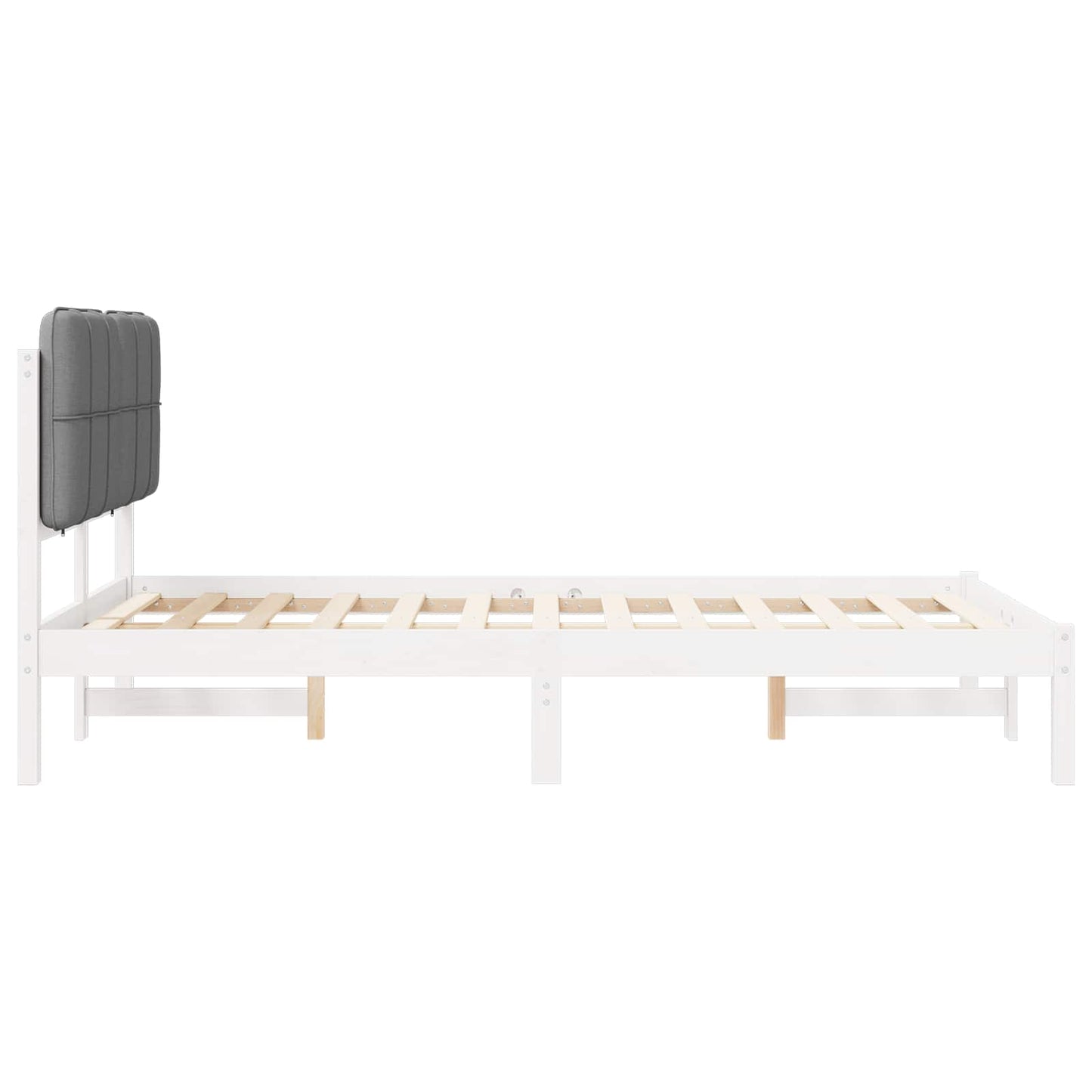 Sengestel med Polstret Hovedgavl Lysegrå 120 x 200 cm