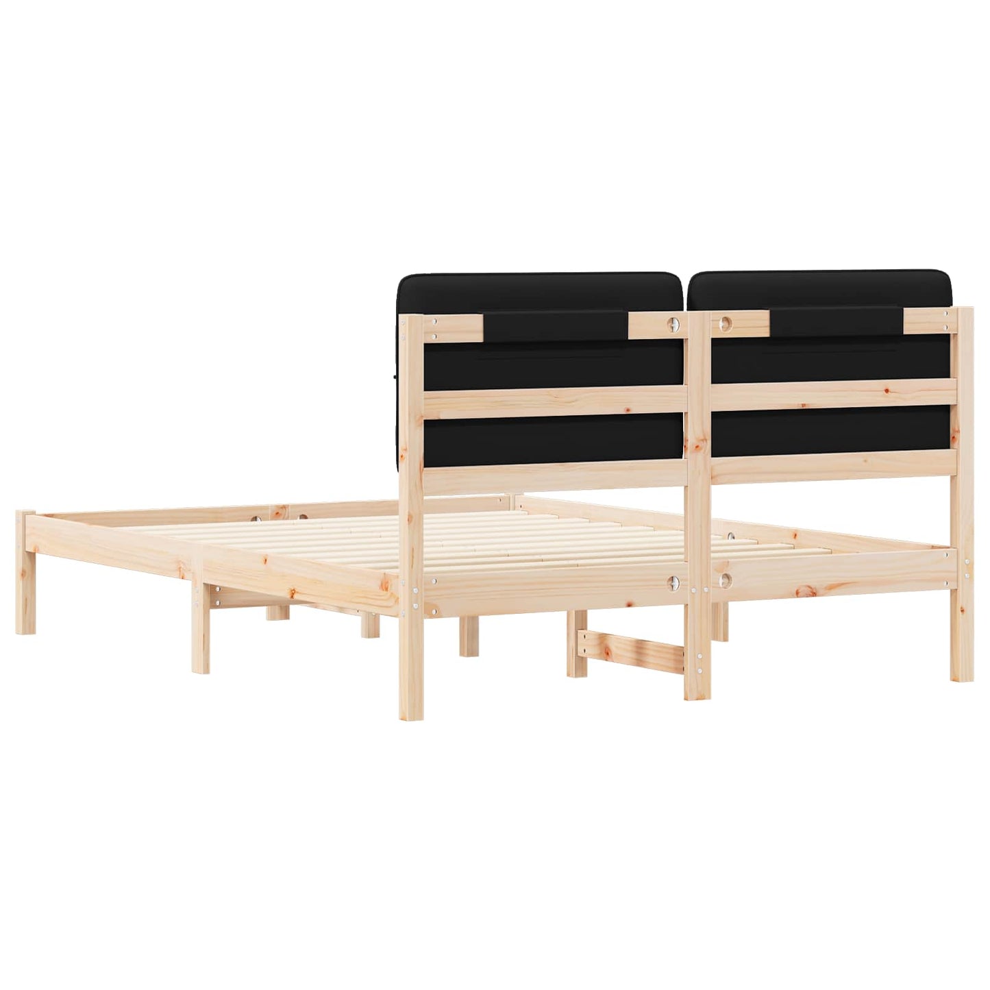 Sengestel med Polstret Hovedgavl Sort 140 x 190 cm