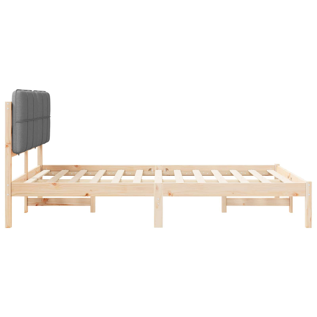 Sengestel med Polstret Hovedgavl Lysegrå 135 x 190 cm