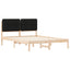 Sengestel med Polstret Hovedgavl Sort 135 x 190 cm