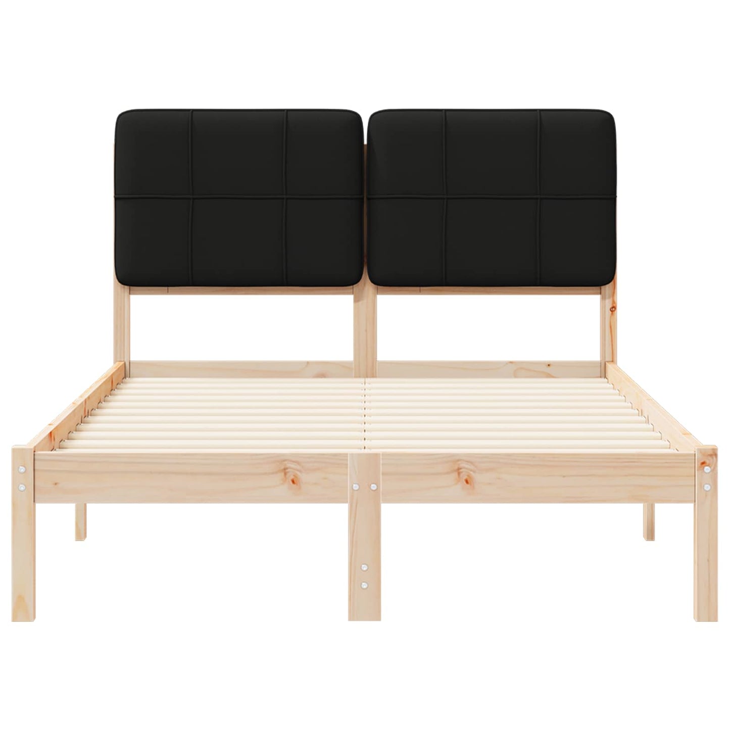 Sengestel med Polstret Hovedgavl Sort 120 x 190 cm