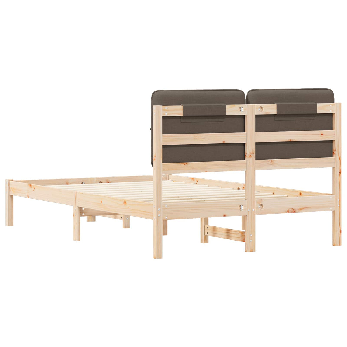 Sengestel med Polstret Hovedgavl Gråbrun 120 x 190 cm